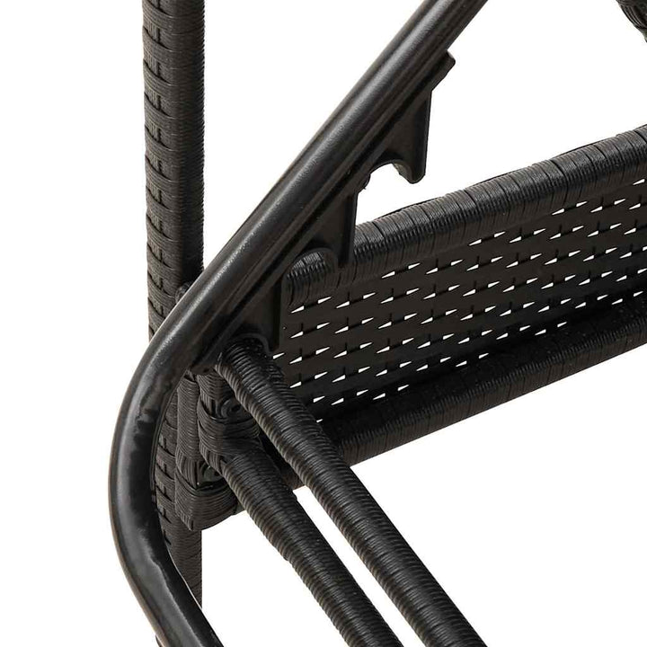 liggestol med hynde sort 63x200x81 cm polyrattan (kun USA)