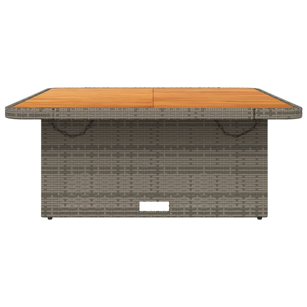 havebord 110x110x71 cm polyrattan og massivt akacietræ grå