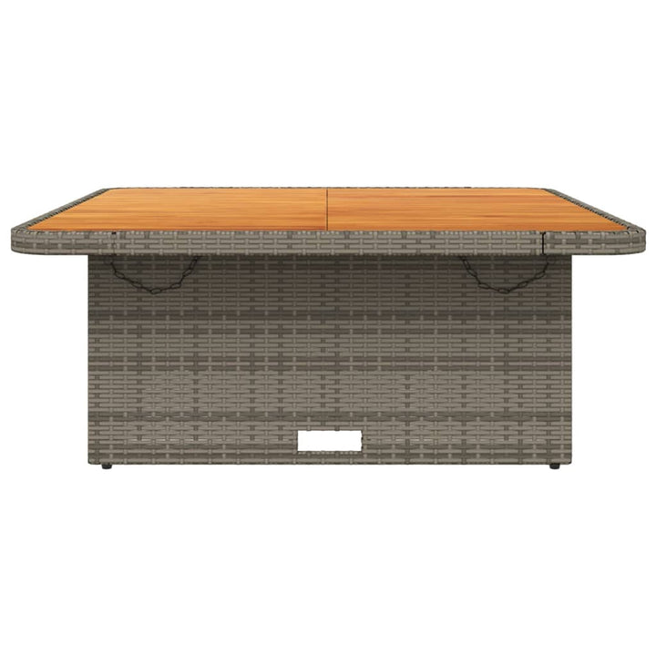 havebord 110x110x71 cm polyrattan og massivt akacietræ grå