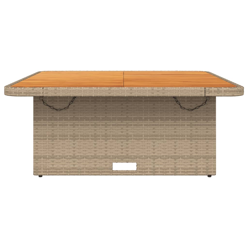 havebord 110x110x71 cm polyrattan og akacietræ beige