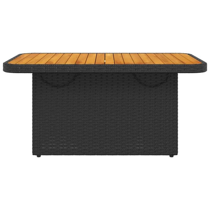 havebord 90x55x71 cm polyrattan og akacietræ sort