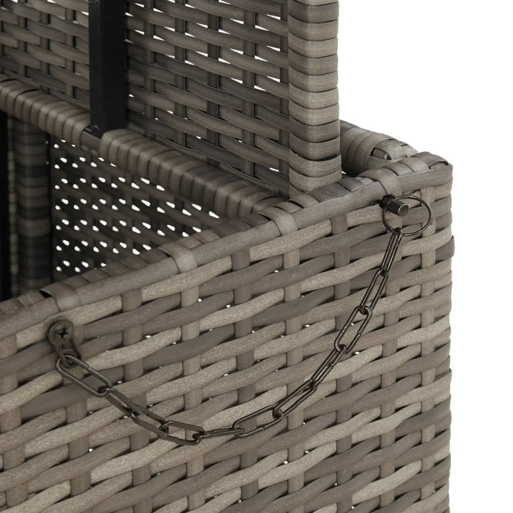 havebord 90x55x71 cm polyrattan og massivt akacietræ grå