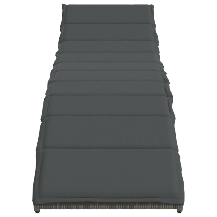 liggestole 2 stk. med bord polyrattan grå