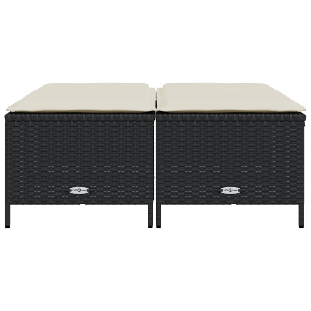 haveskamler 4 stk. med hynder polyrattan sort