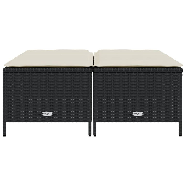 haveskamler 4 stk. med hynder polyrattan sort