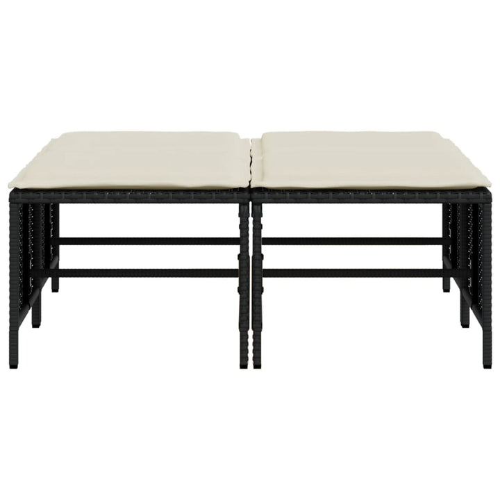 haveskamler 4 stk. med hynder polyrattan sort
