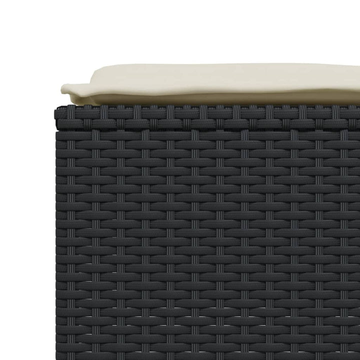 haveskamler 4 stk. med hynder polyrattan sort