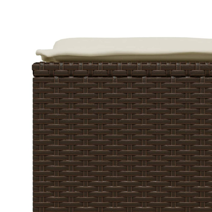 haveskamler 4 stk. med hynder polyrattan brun