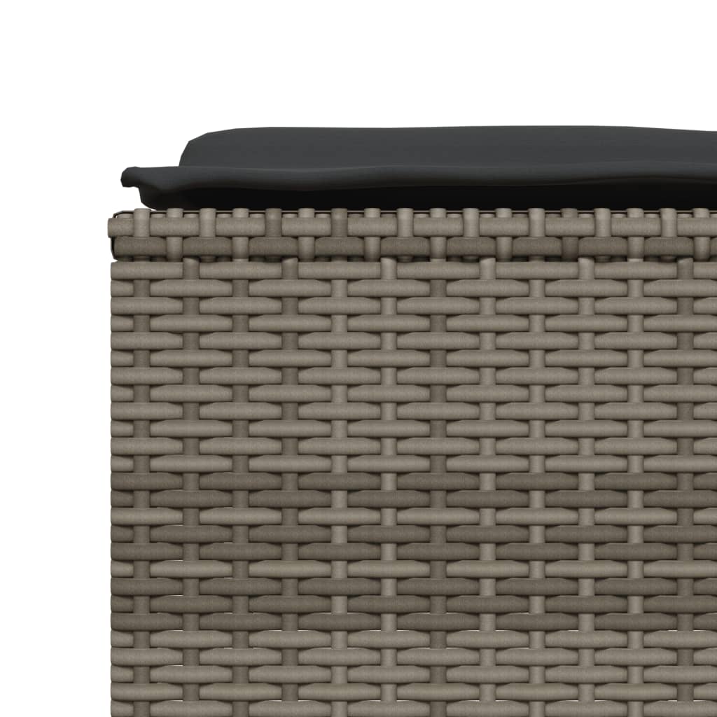 haveskamler 4 stk. med hynder polyrattan grå