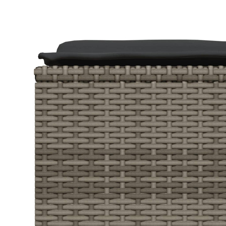 haveskamler 4 stk. med hynder polyrattan grå