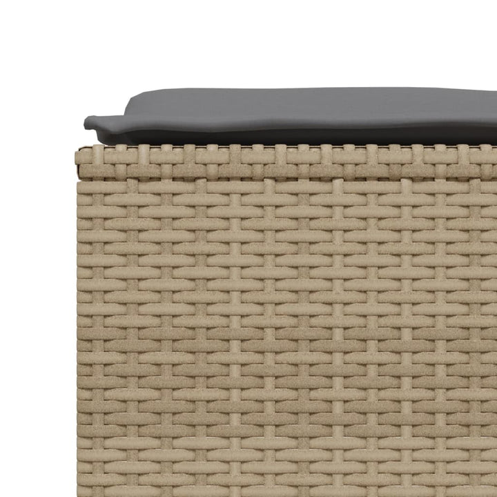 haveskamler 4 stk. med hynder polyrattan beige