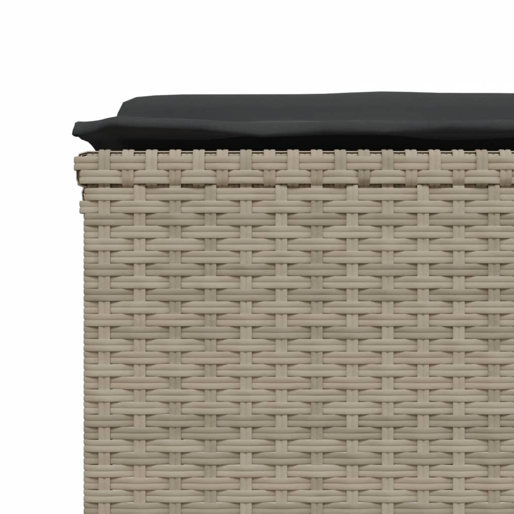 haveskamler 4 stk. med hynder polyrattan lysegrå