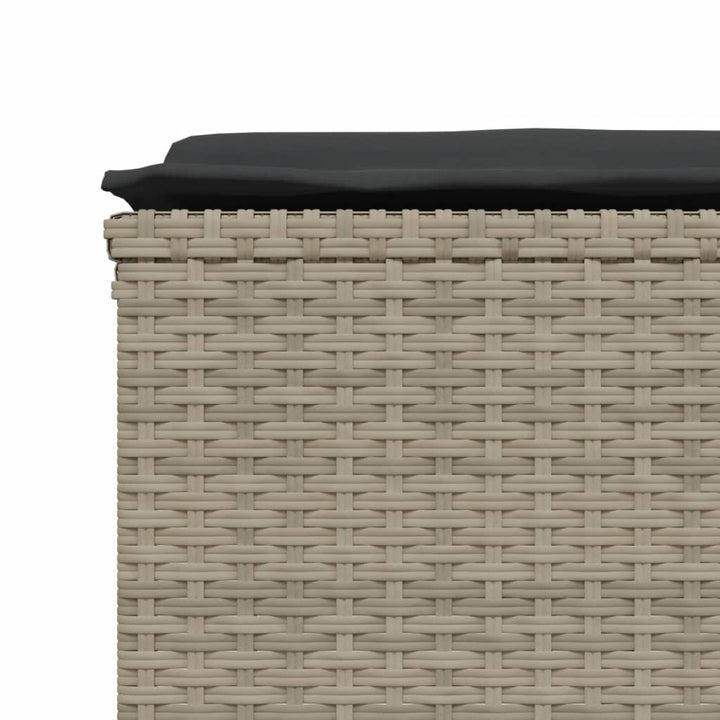 haveskamler 4 stk. med hynder polyrattan lysegrå