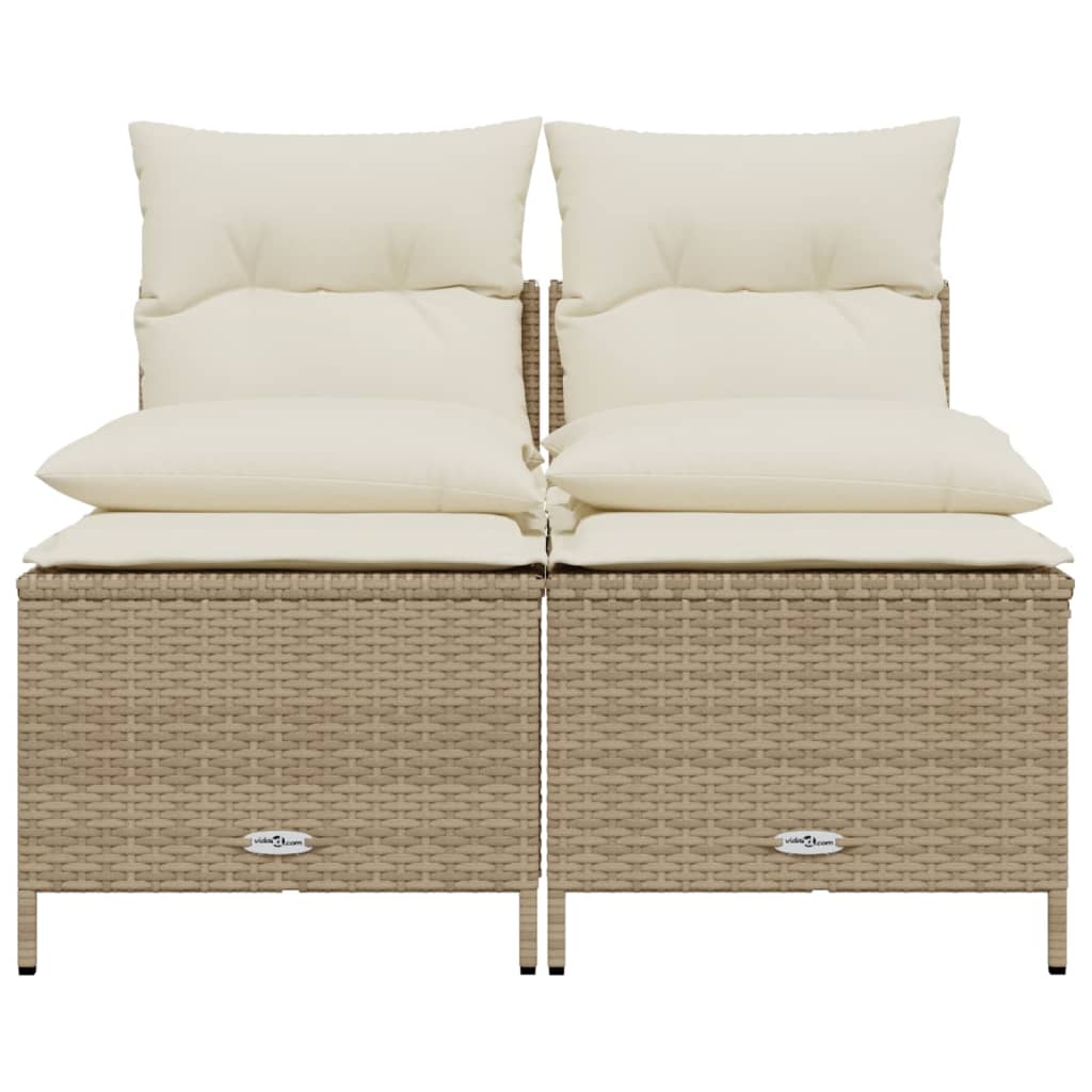 sofasæt til haven 4 dele med hynder polyrattan beige