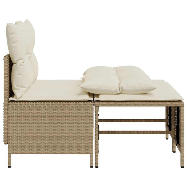sofasæt til haven 4 dele med hynder polyrattan beige