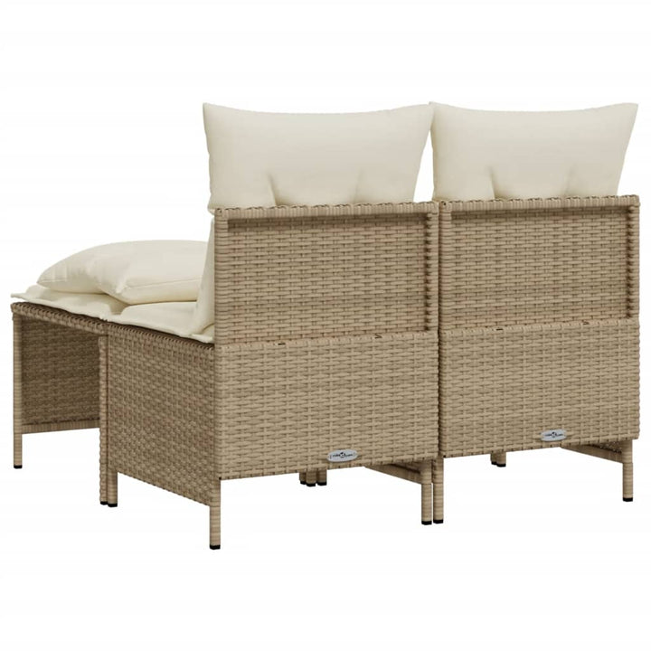 sofasæt til haven 4 dele med hynder polyrattan beige