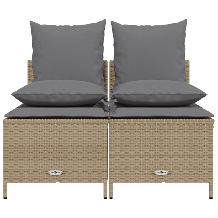sofasæt til haven 4 dele med hynder polyrattan beige