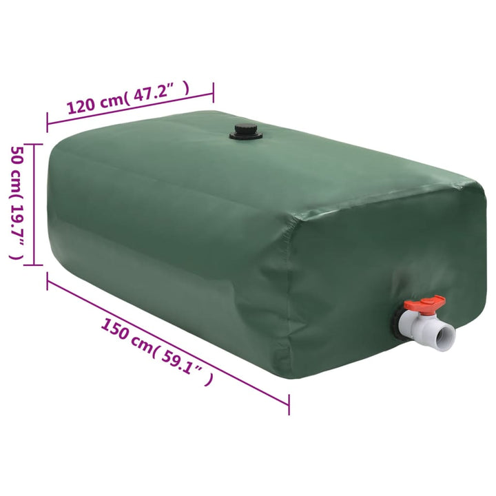 vandtank med hane sammenfoldelig 1000 l PVC