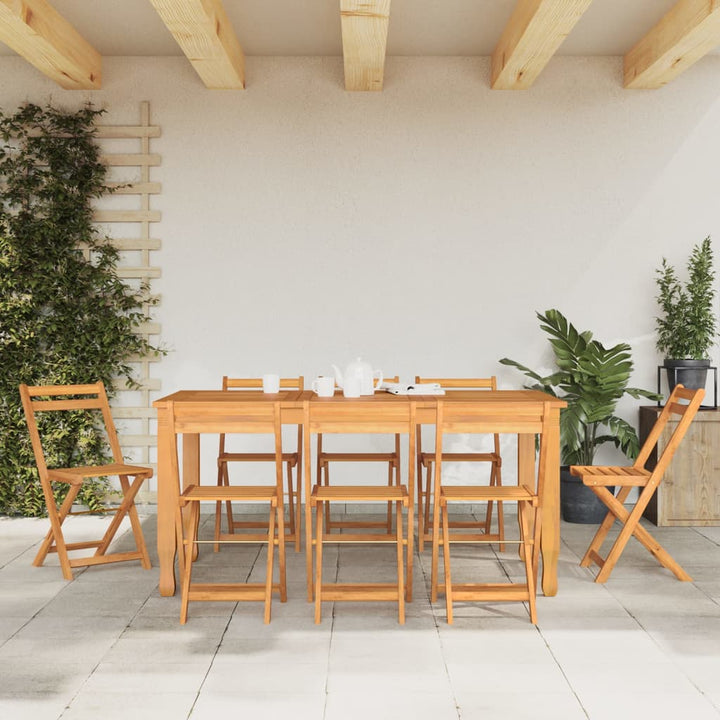 foldbare bistrostole 8 stk. massivt akacietræ
