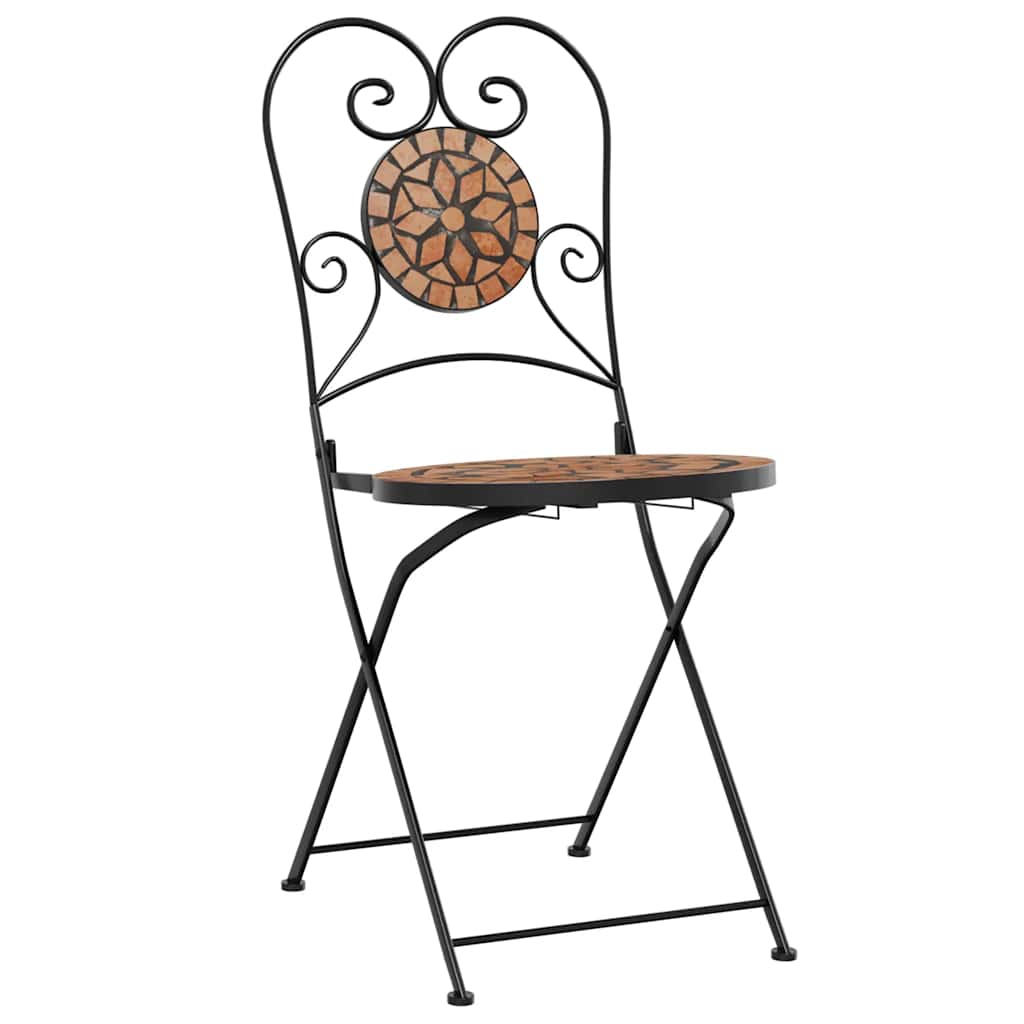 bistrosæt med mosaikdesign jern og keramik terrakotta