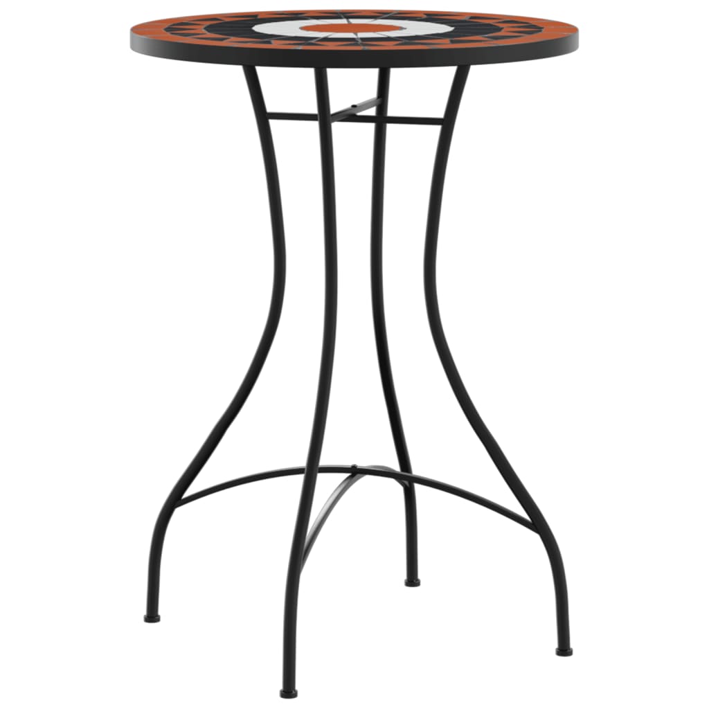 bistrosæt med mosaikdesign jern og keramik terrakotta og hvid