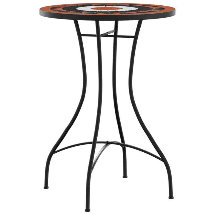 bistrosæt med mosaikdesign jern og keramik terrakotta og hvid