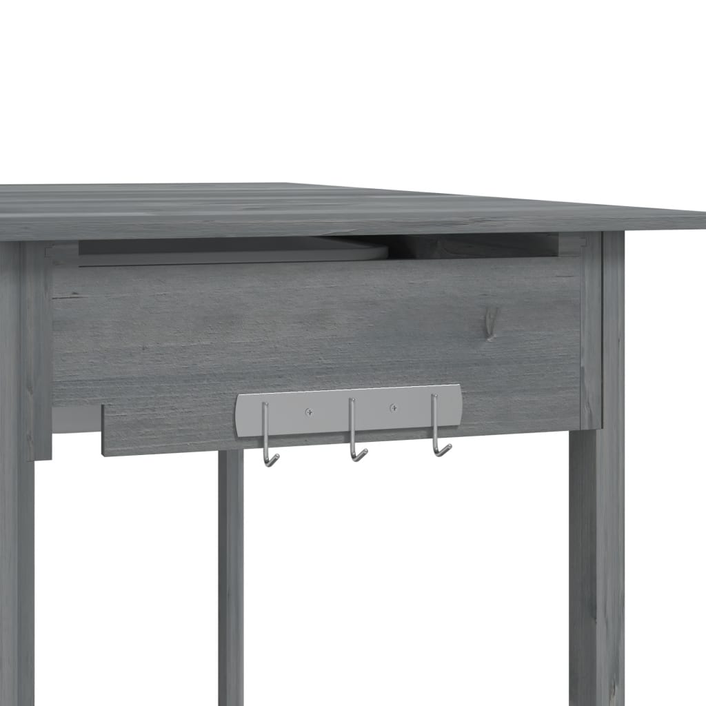 pottebænk med vask 147,5x44x139,5 cm massivt grantræ grå
