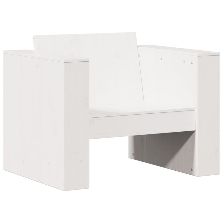 sofastol til haven 70x60x62 cm massivt fyrretræ hvid