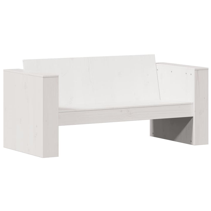 2-personers havesofa 134x60x62 cm massivt fyrretræ hvid
