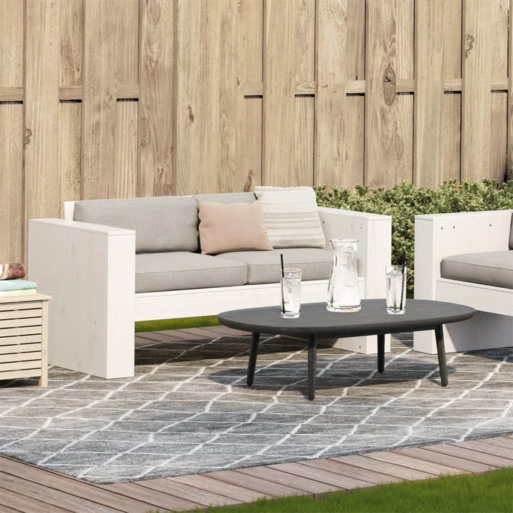2-personers havesofa 134x60x62 cm massivt fyrretræ hvid