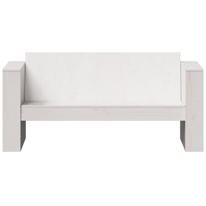 2-personers havesofa 134x60x62 cm massivt fyrretræ hvid
