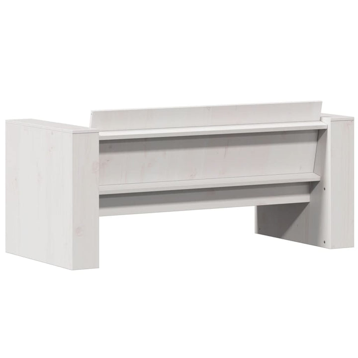 2-personers havesofa 134x60x62 cm massivt fyrretræ hvid