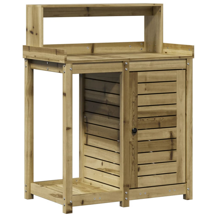plantebord med hylder 82,5x50x109,5 cm imprægneret fyrretræ