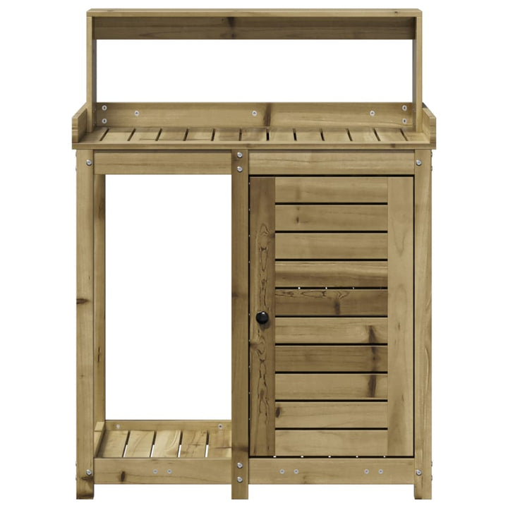plantebord med hylder 82,5x50x109,5 cm imprægneret fyrretræ