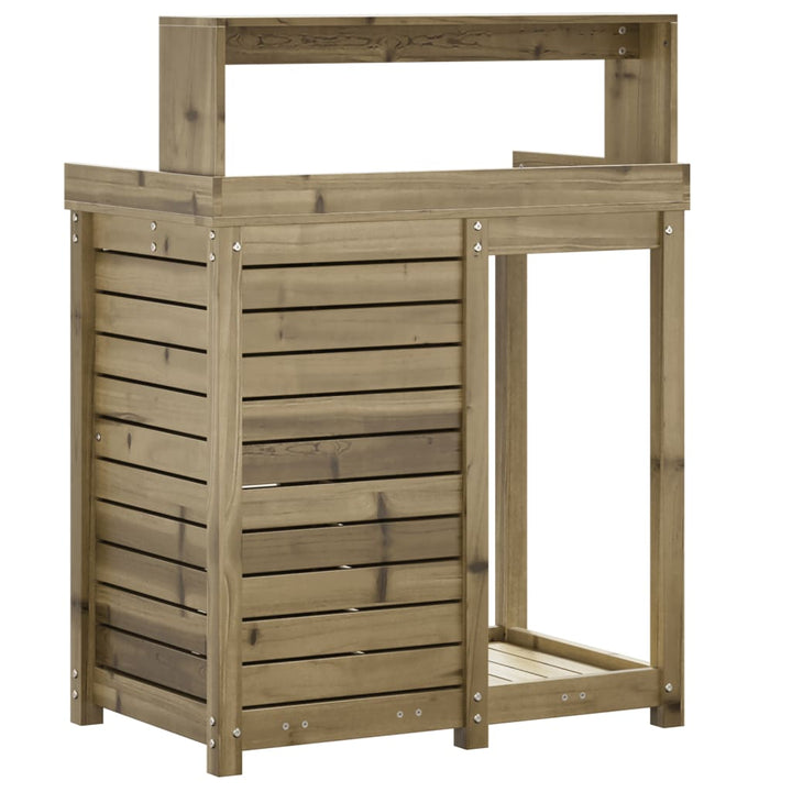 plantebord med hylder 82,5x50x109,5 cm imprægneret fyrretræ