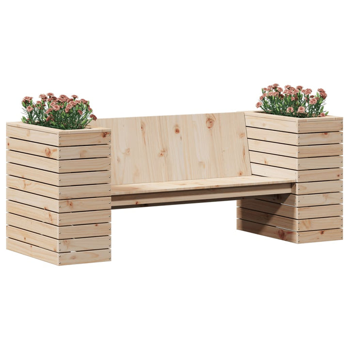 bænk med plantekasser 167,5x60x65 cm massivt fyrretræ