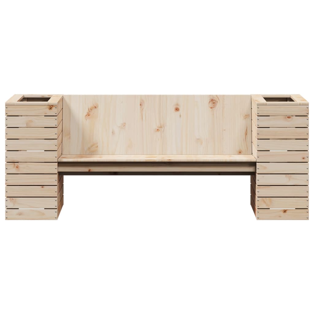 bænk med plantekasser 167,5x60x65 cm massivt fyrretræ