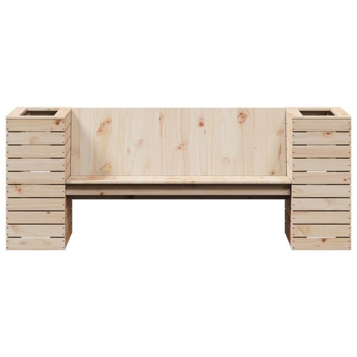 bænk med plantekasser 167,5x60x65 cm massivt fyrretræ