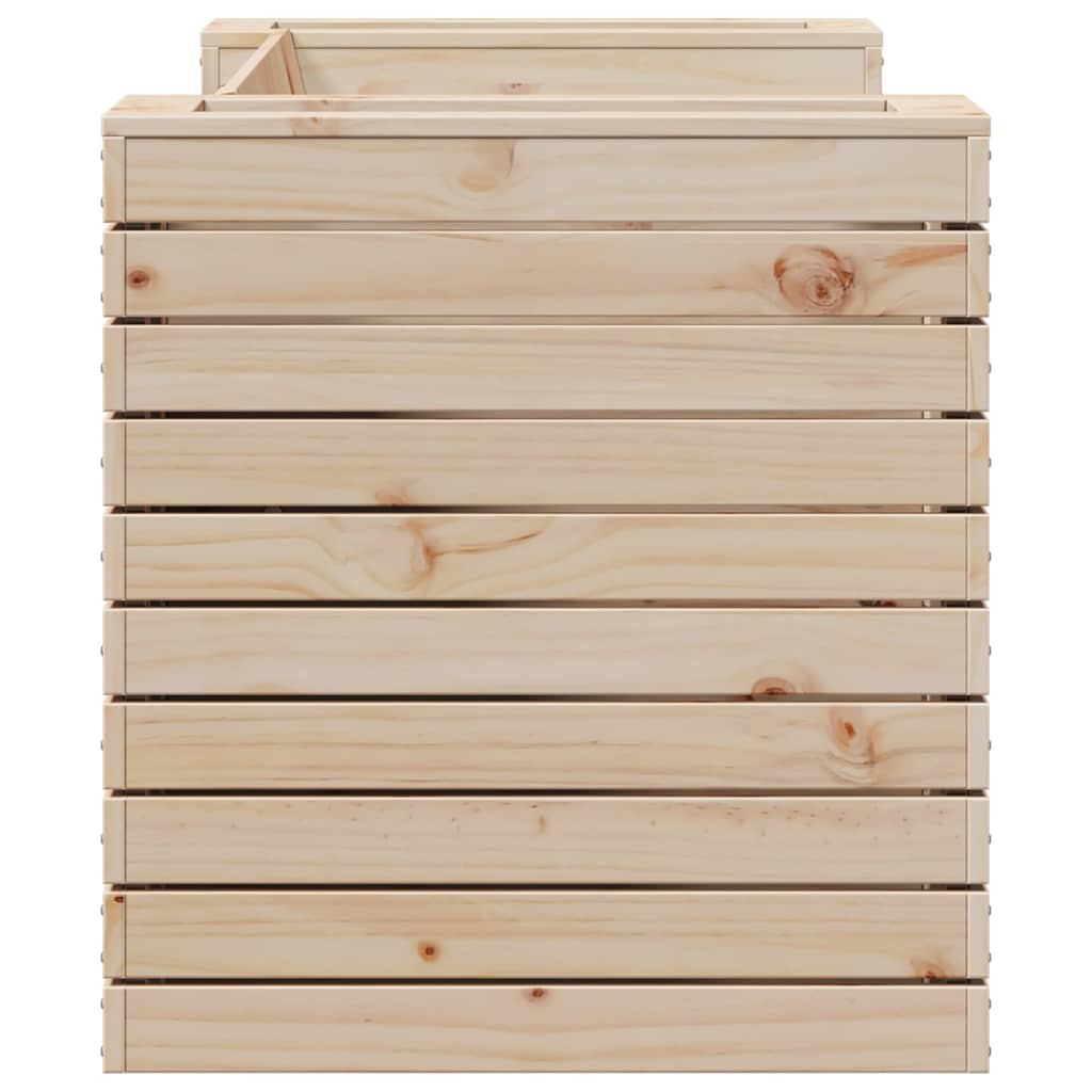 bænk med plantekasser 167,5x60x65 cm massivt fyrretræ