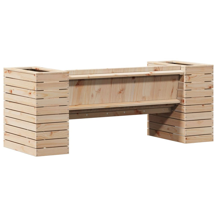 bænk med plantekasser 167,5x60x65 cm massivt fyrretræ