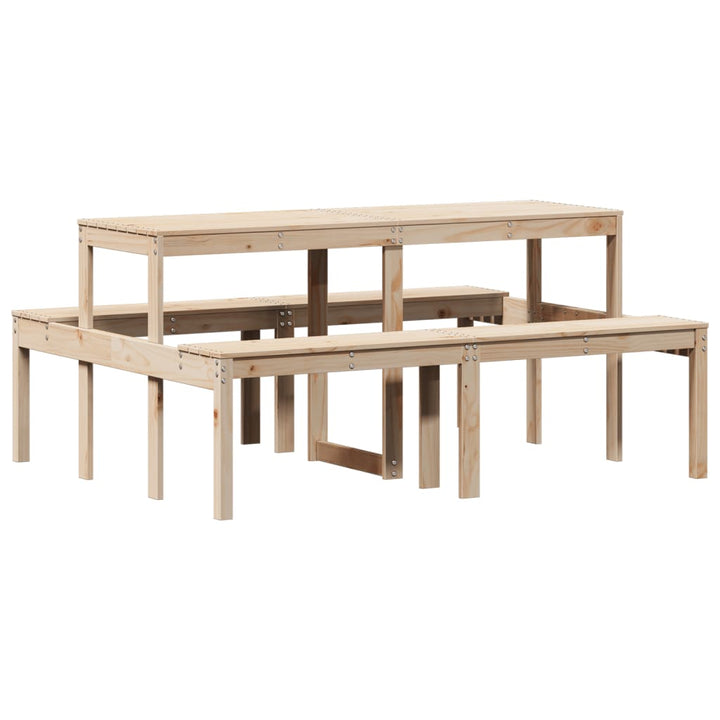 picnicbord 160x134x75 cm massivt fyrretræ