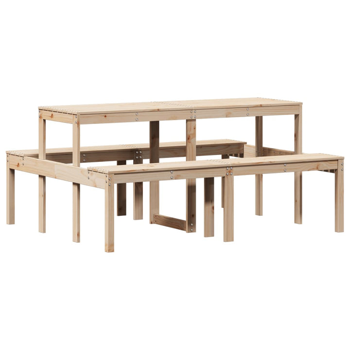 picnicbord 160x134x75 cm massivt fyrretræ