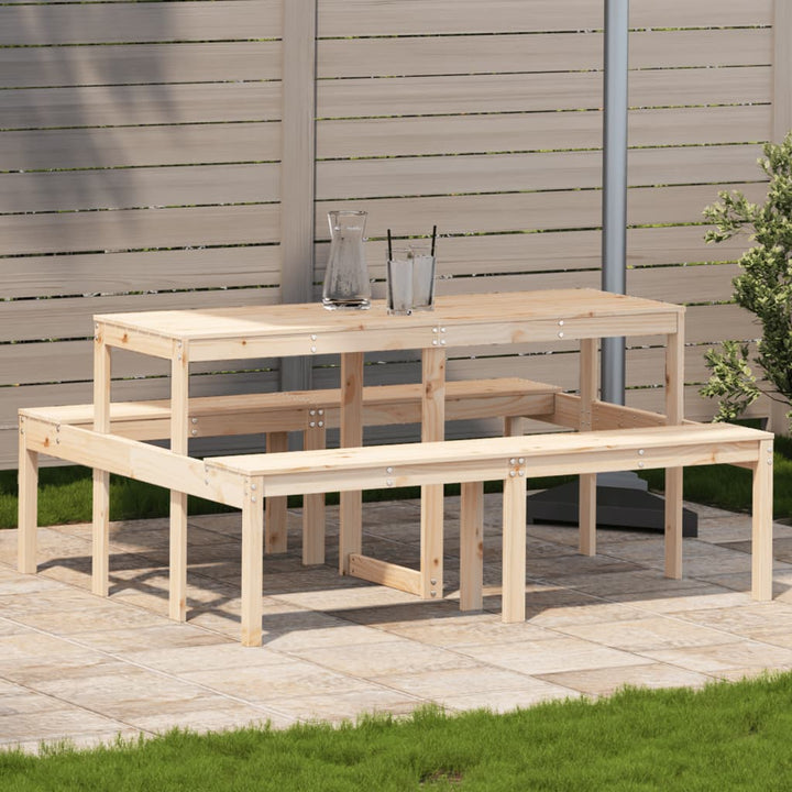 picnicbord 160x134x75 cm massivt fyrretræ