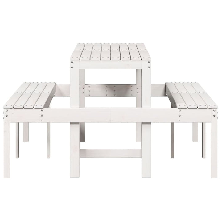 picnicbord 160x134x75 cm massivt fyrretræ hvid