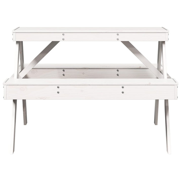 picnicbord 105x134x75 cm massivt fyrretræ hvid