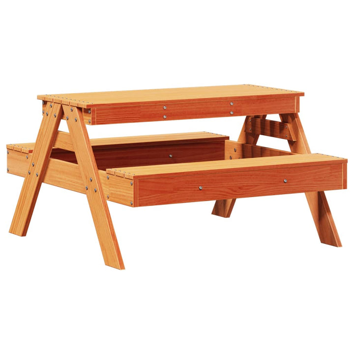 picnicbord til børn 88x97x52 cm massivt fyrretræ gyldenbrun