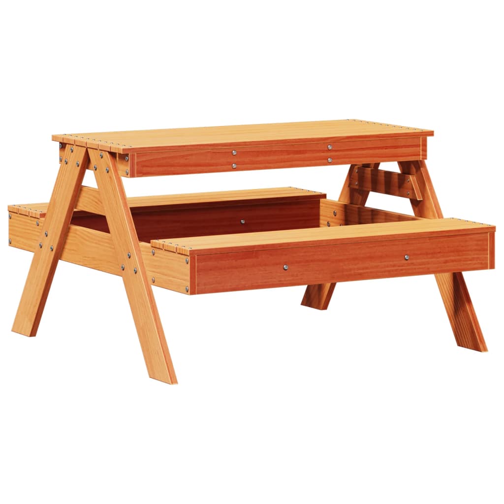 picnicbord til børn 88x97x52 cm massivt fyrretræ gyldenbrun