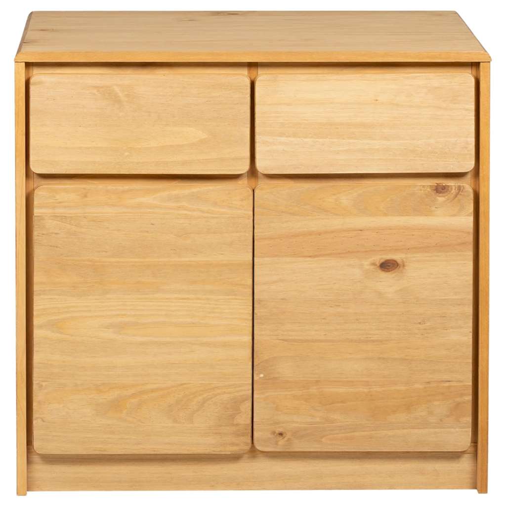 skænk SAUDA 80x43x75,5 cm massivt fyrretræ egetræsfarvet