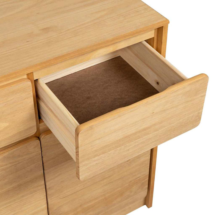 skænk SAUDA 80x43x75,5 cm massivt fyrretræ egetræsfarvet