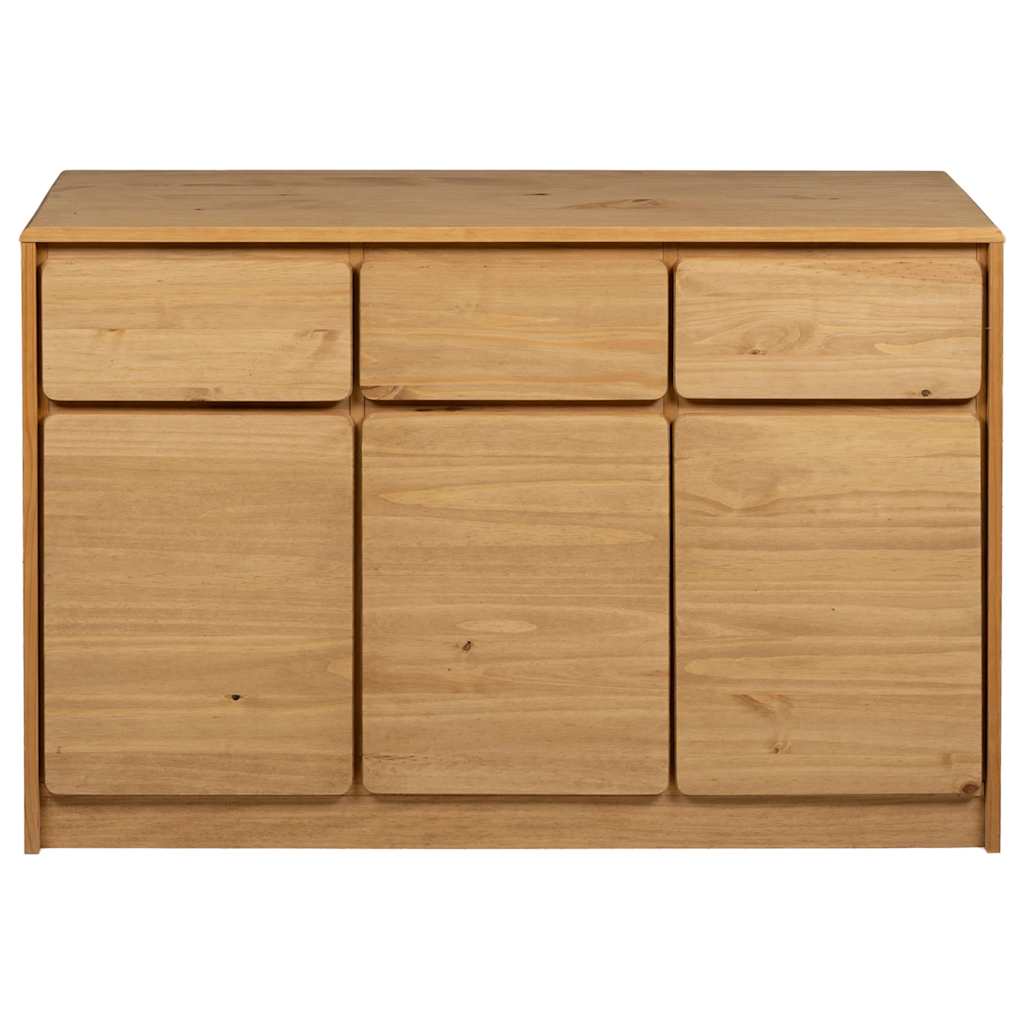 skænk SAUDA 114x43x75,5 cm massivt fyrretræ egetræsfarvet